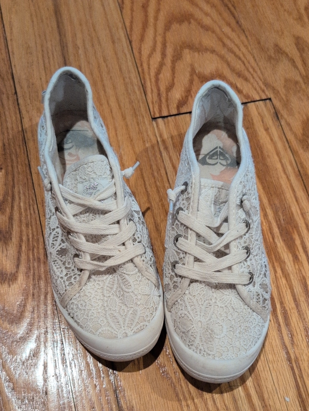 Roxy Women's Lace-Up Sneakers in Cream